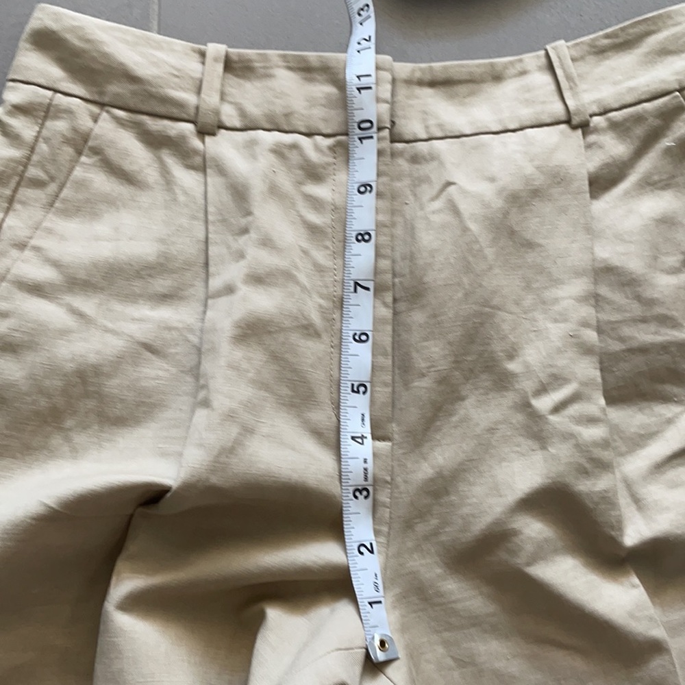 Lewit Button Side Crop Linen Blend Pants - image 6